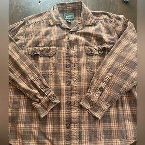 woolrick the original outdoor clothing company, brown, long sleeve plaid